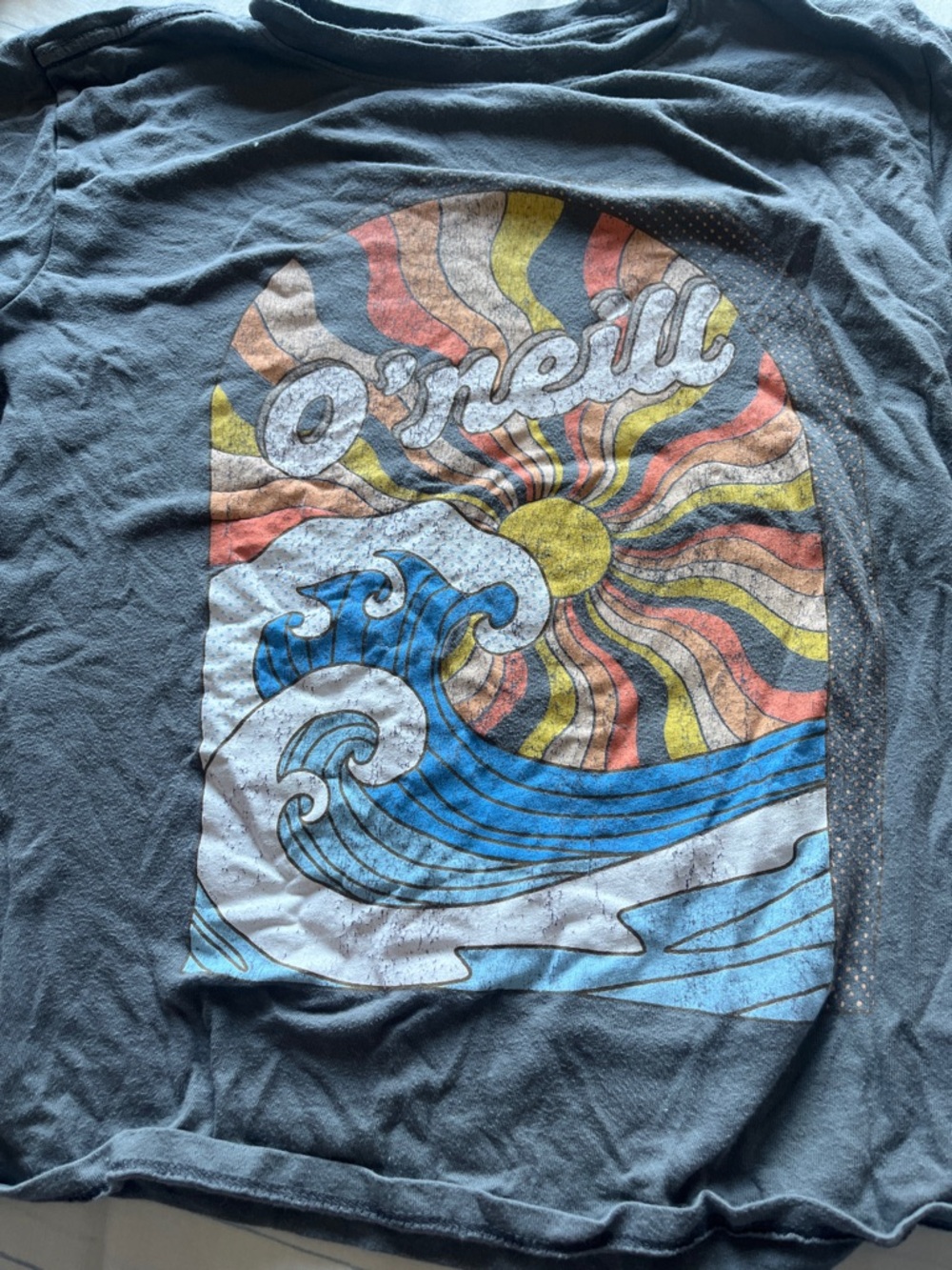 O'Neill Retro Surf Sunburst Tee - Blue with Yellow, Pink, Orange